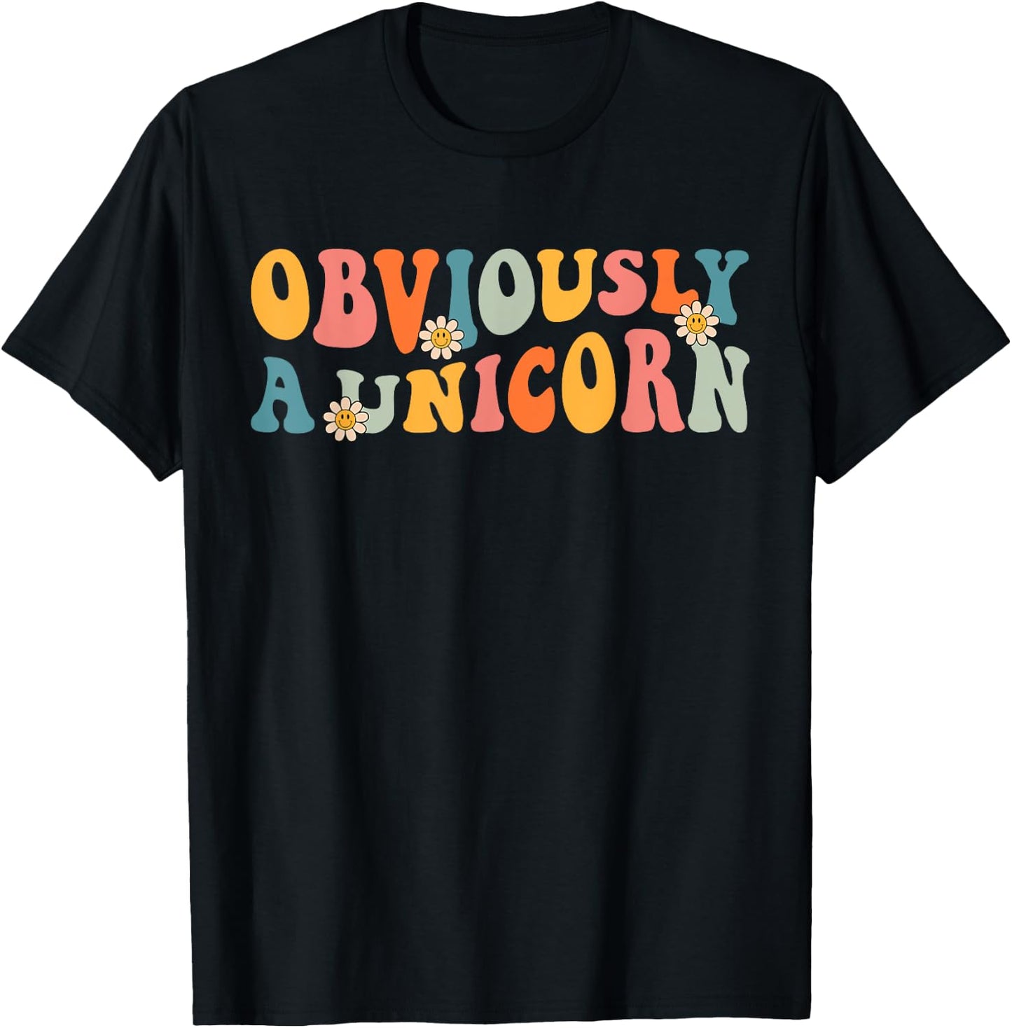 Obviously A Unicorn Retro Groovy Unicorn Squad Security T-Shirt - T-Shirt | Black