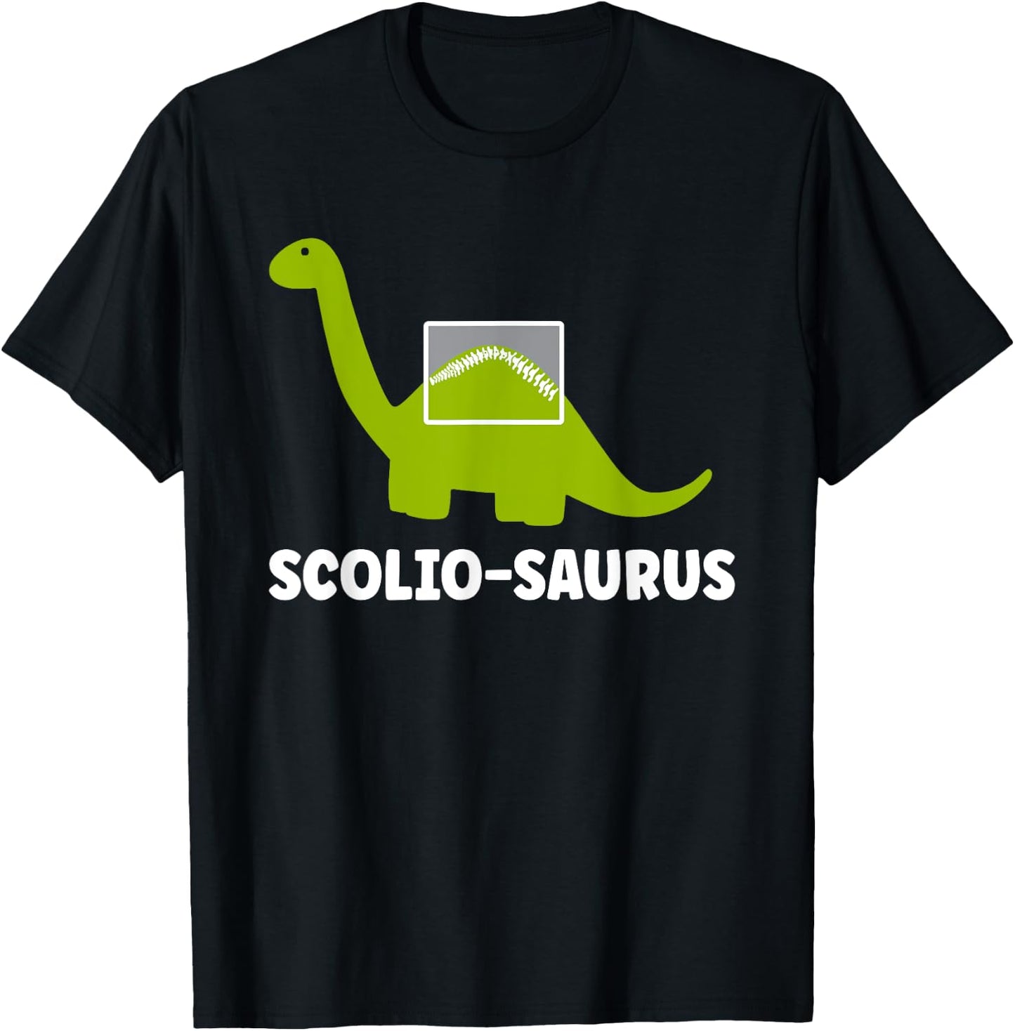Dinosaur Spine - Funny Dino Pun Lover Scoliosis Dinosaur T-Shirt - T-Shirt | Black