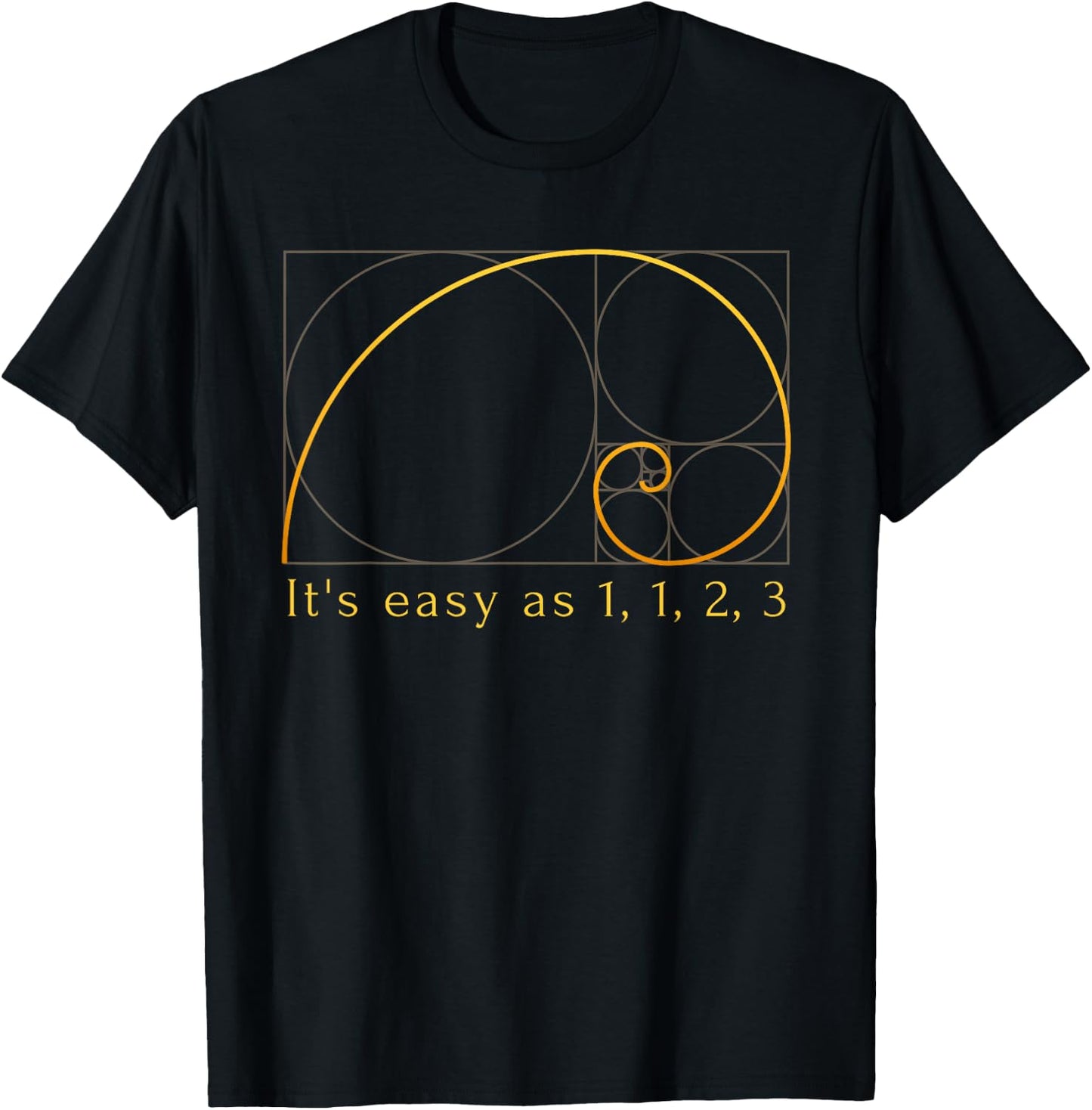 Fibonacci Spiral Fibonacci Sequence Fibonacci Golden Ratio T-Shirt - T-Shirt | Black