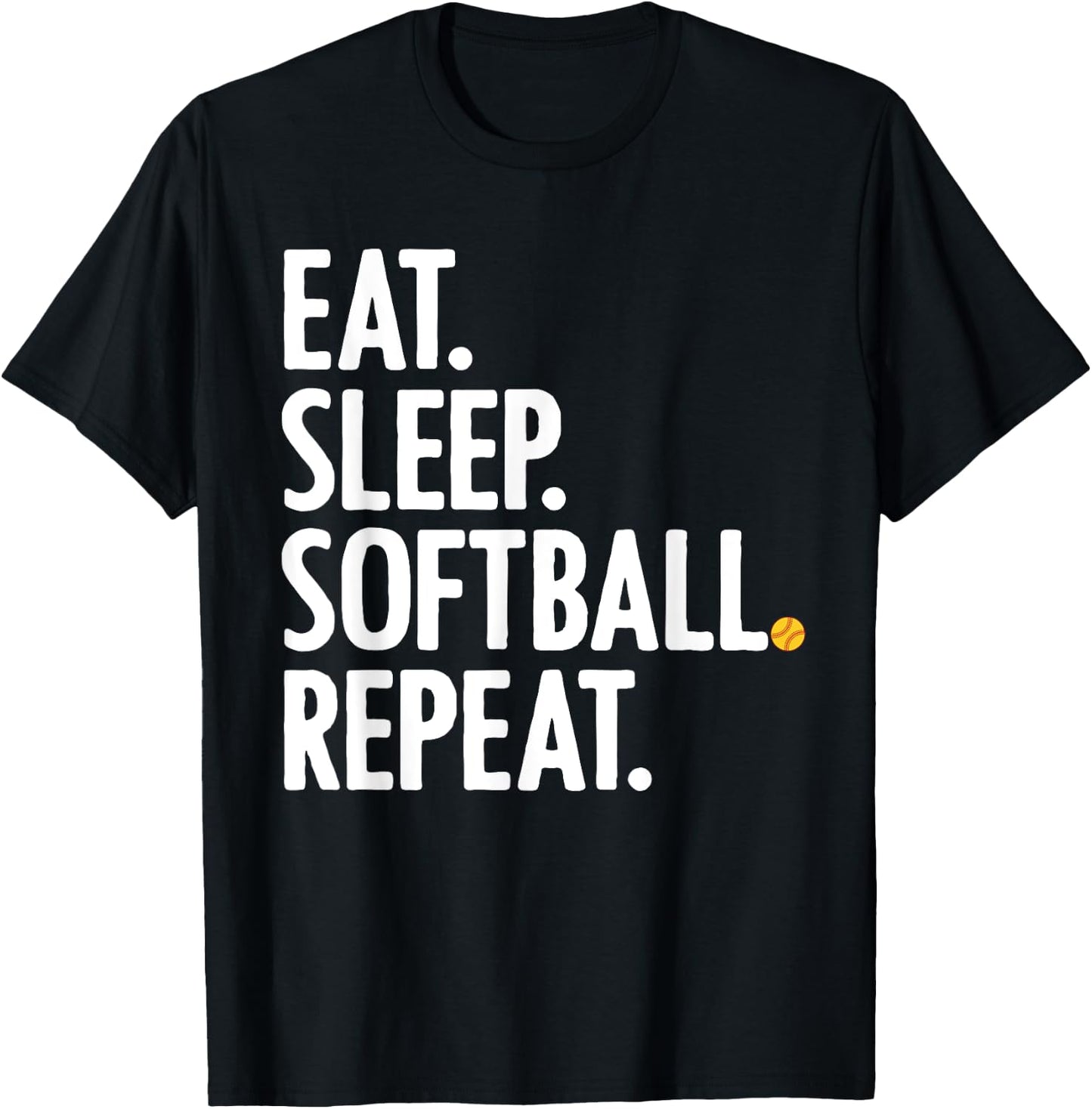Cool Softball Women Pitcher Catcher Player Eat Sleep T-Shirt - T-Shirt | Black