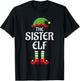 Sister Elf Family Matching Group Christmas T-Shirt - T-Shirt | Black