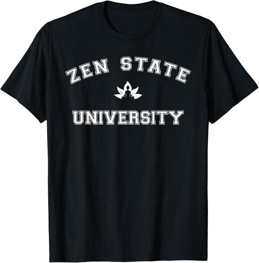 Zen State University Yoga Yogi College T-Shirt - T-Shirt | Black