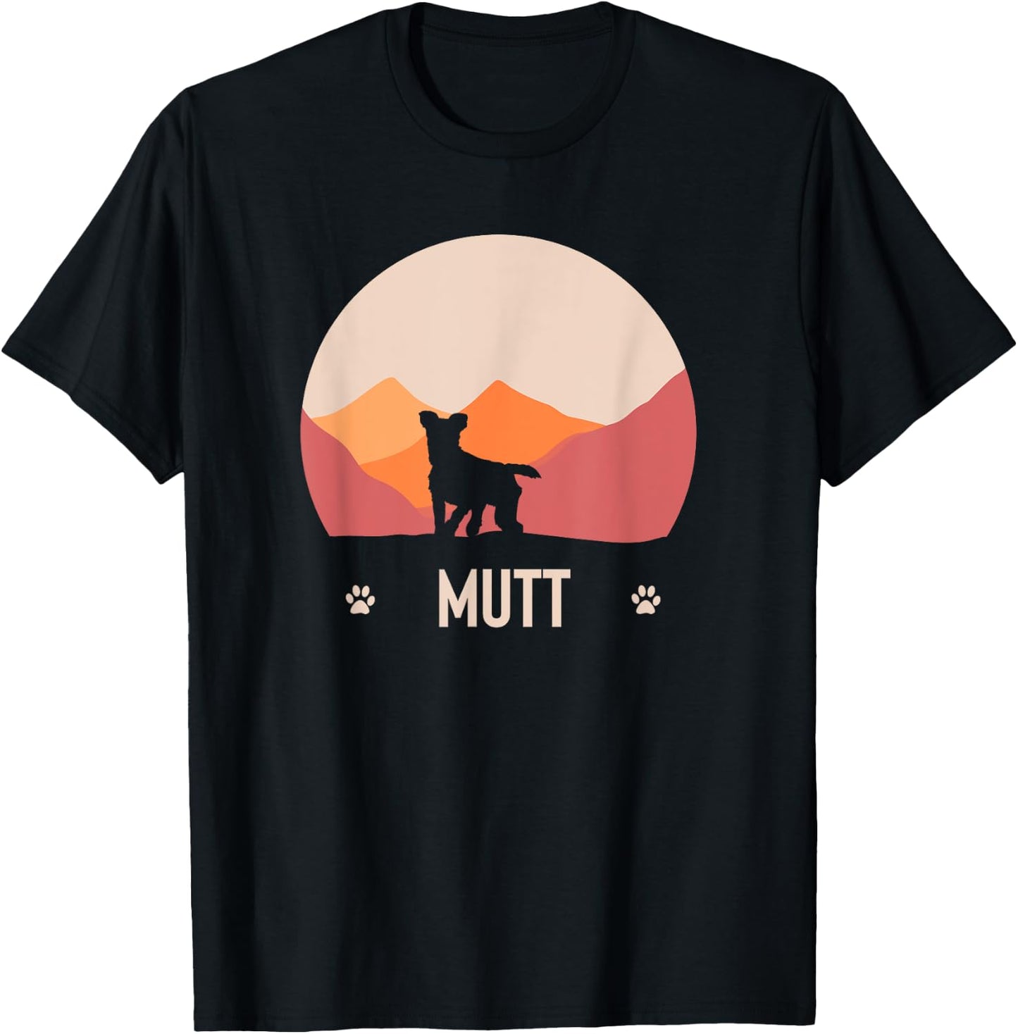 Mutt Dog Cute Silhouette Women T-Shirt - T-Shirt | Black