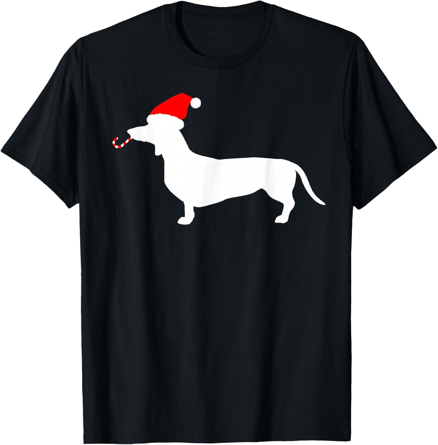 Funny Christmas Dachshund Dog Women Kids T-Shirt - T-Shirt | Black