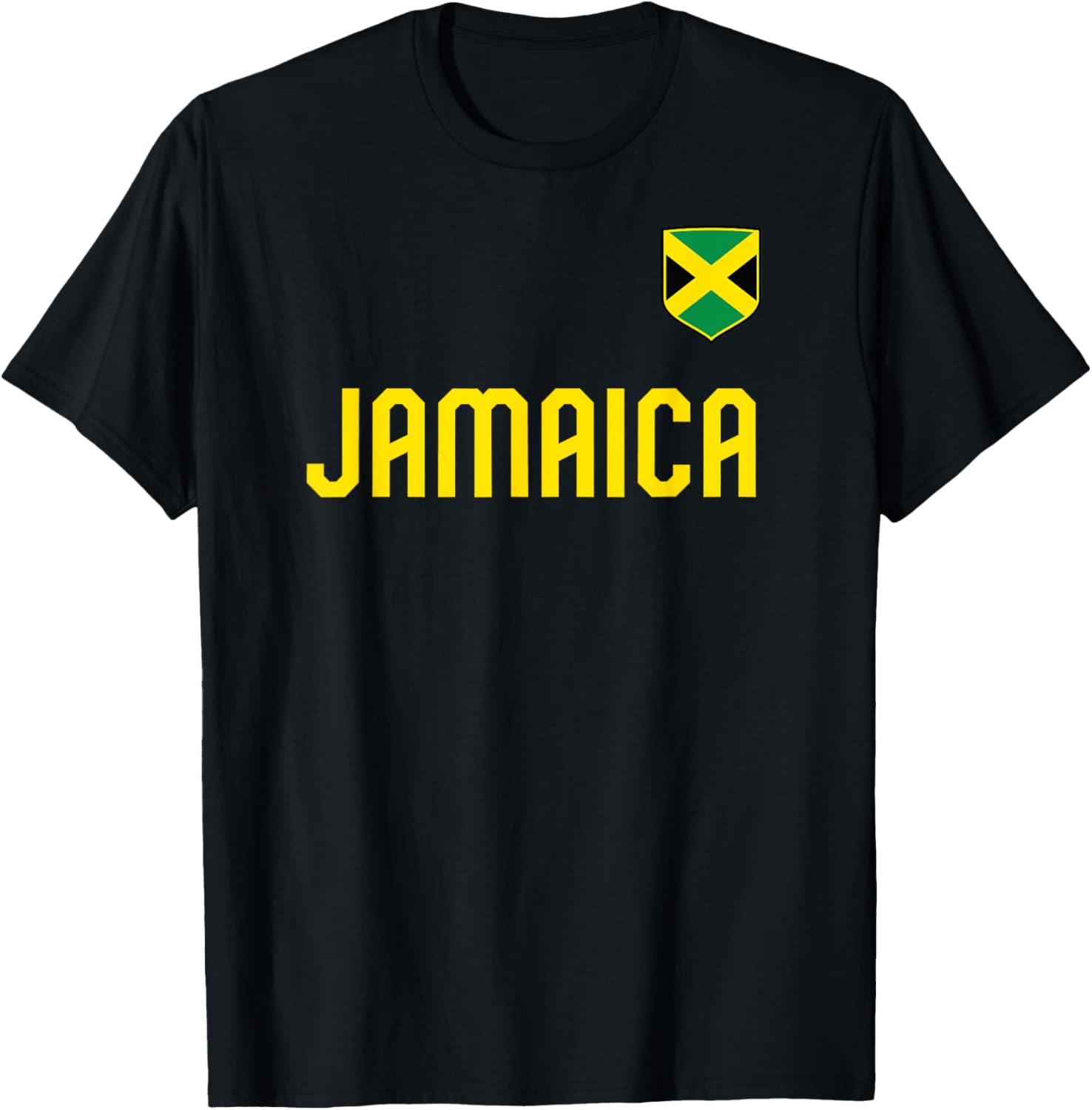Jamaica Flag Jamaican Vintage Athletic Throwback Souvenir T-Shirt - T-Shirt | Black