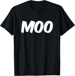 Moo A Text That Says Moo Costume T-Shirt - T-Shirt | Black