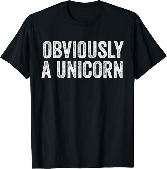 Obviously A Unicorn Funny Unicorn Squad Security Funny T-Shirt - T-Shirt | Black
