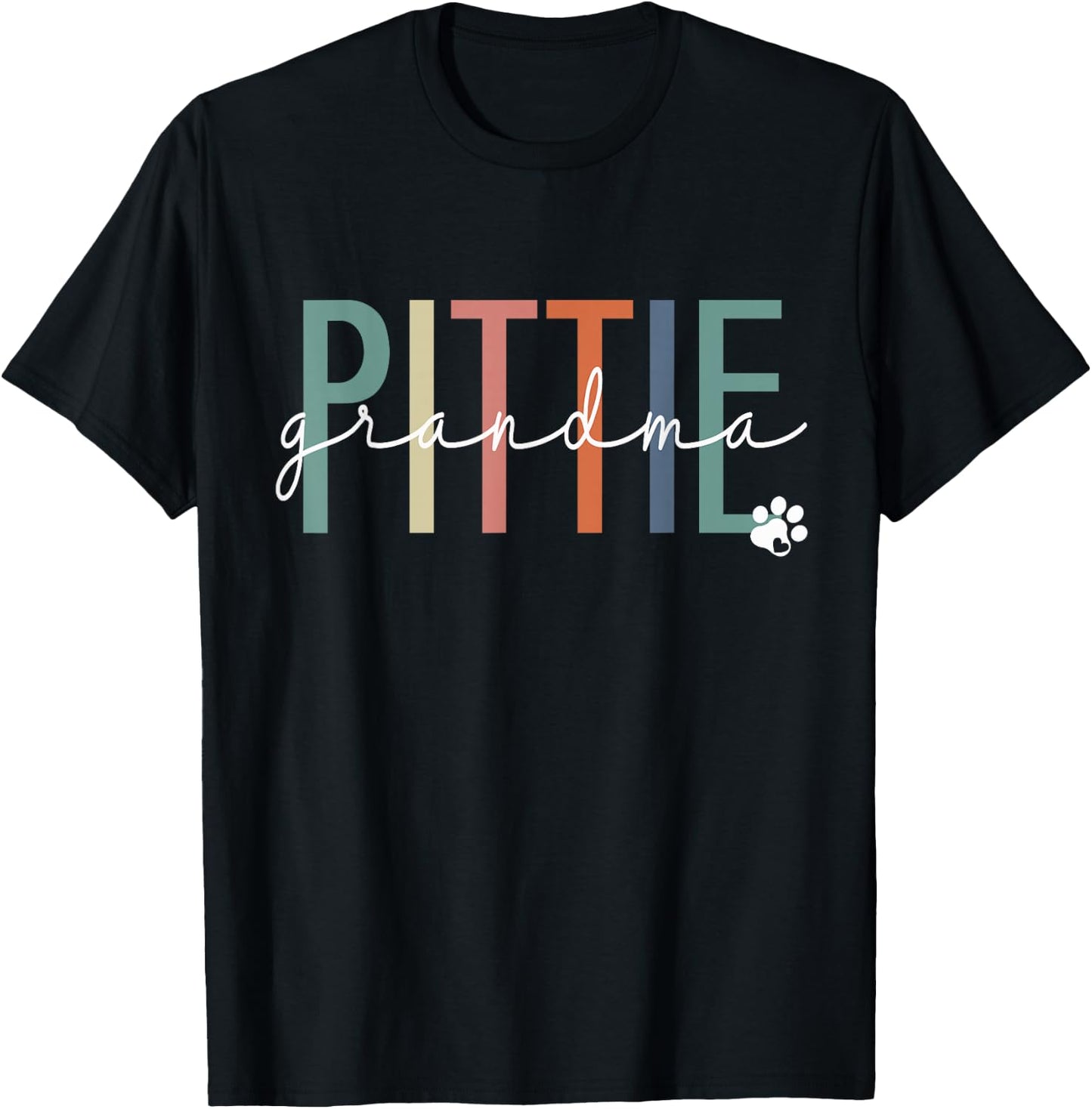 Pittie Grandma Pit Bull Dog Nana Mother's Day T-Shirt - T-Shirt | Black