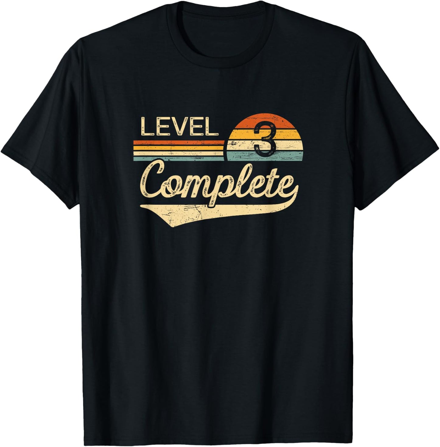 Level 3 Complete Vintage 3rd Wedding Anniversary T-Shirt - T-Shirt | Black