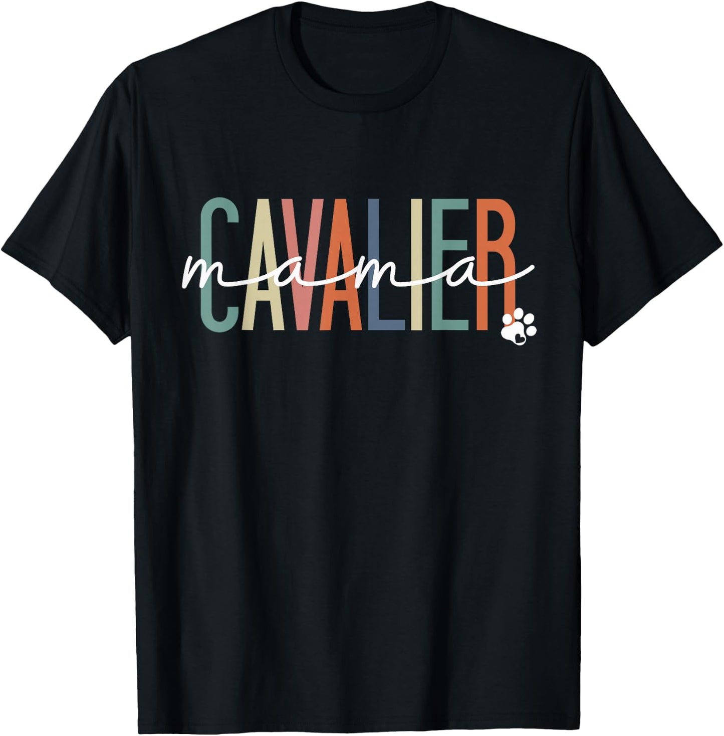 Cavalier Mama Cavalier King Charles Spaniel Mom Mother's Day T-Shirt - T-Shirt | Black