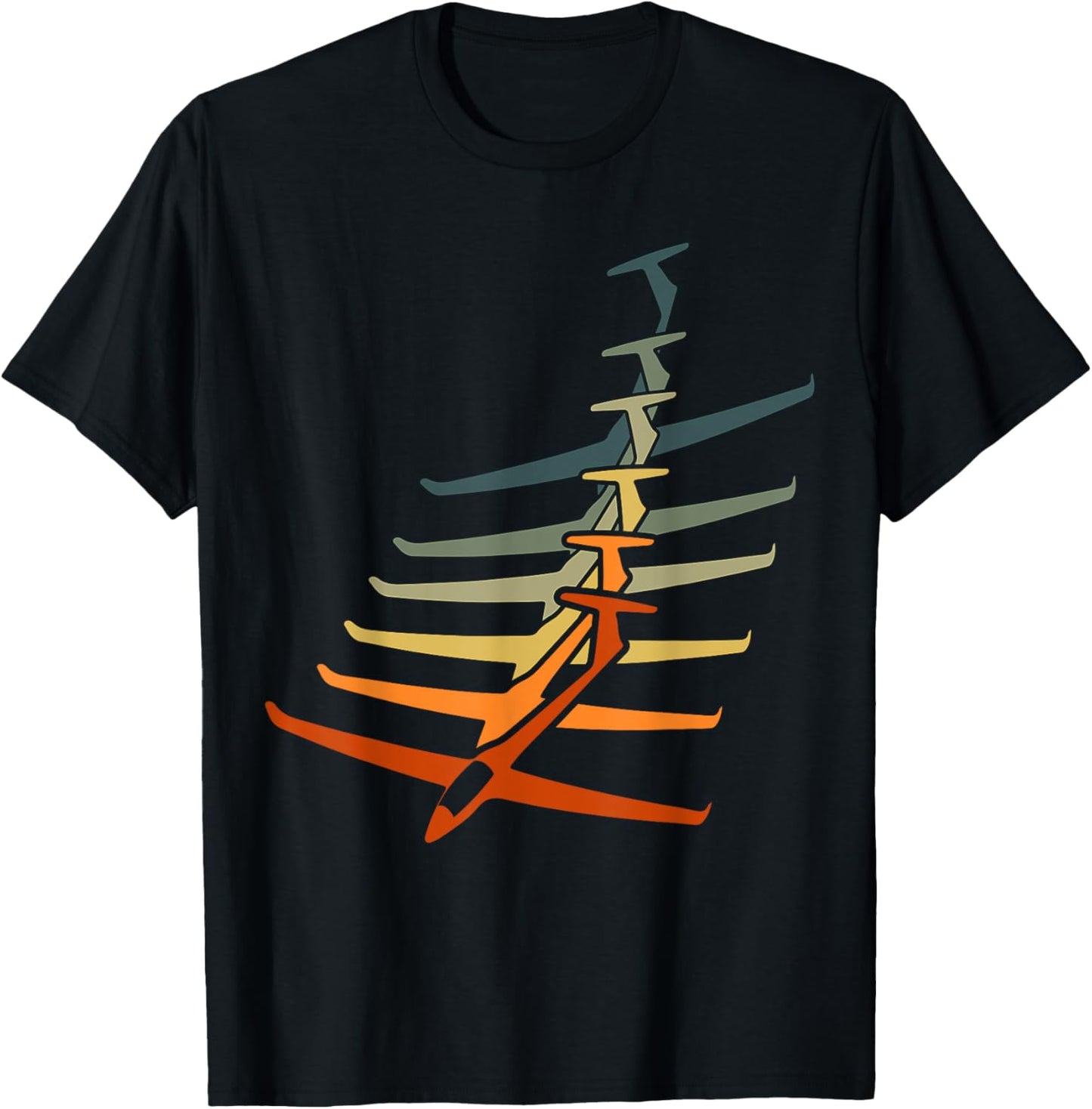 Vintage Glider Airplane Pilot Funny Gliding Soaring Lovers T-Shirt - T-Shirt | Black