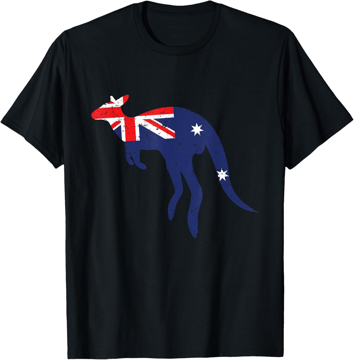 Kangaroo Australian Flag - Zookeeper Animal Lover Australia T-Shirt - T-Shirt | Black