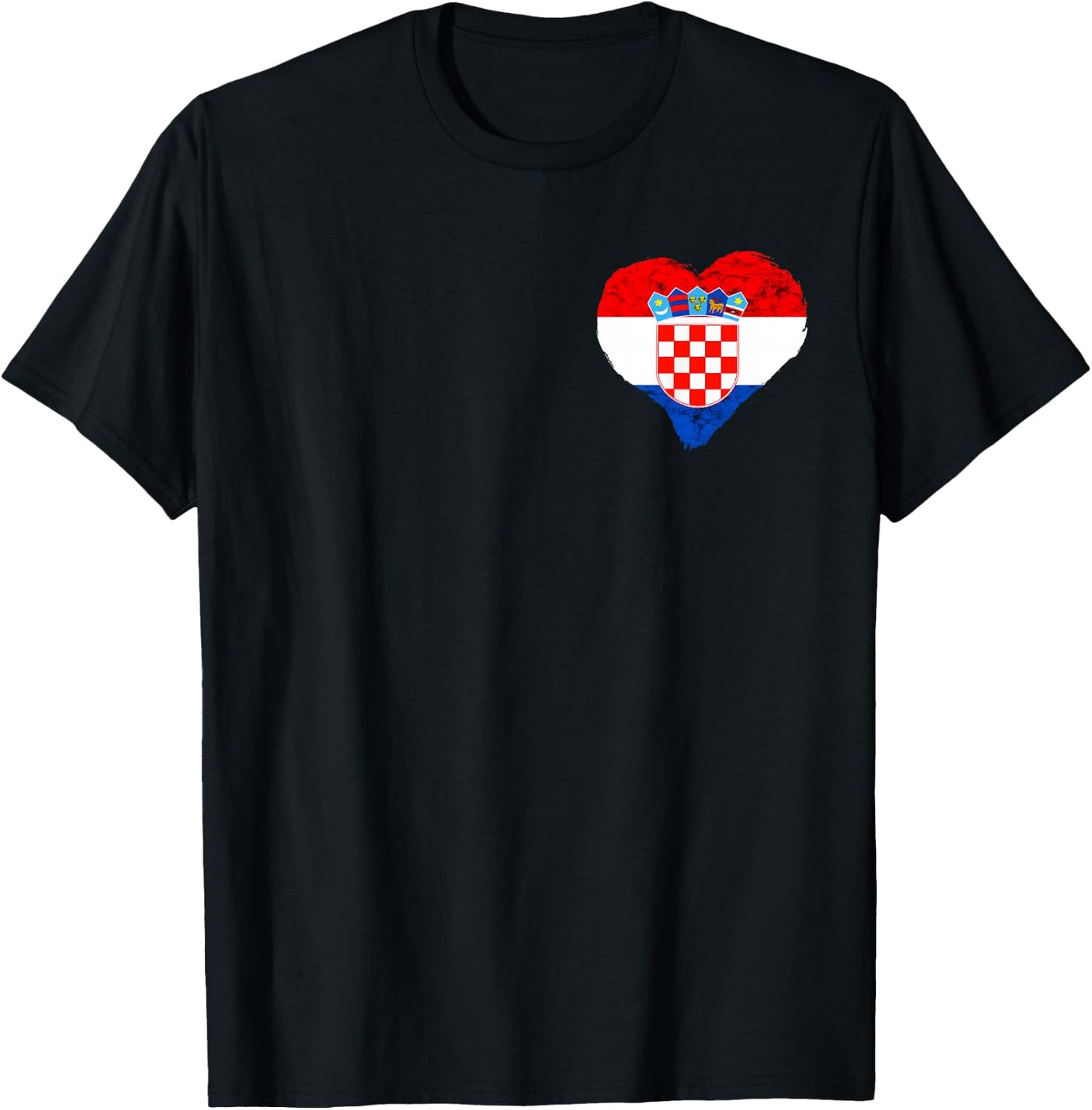 Croatia Heart Croatian Flag Emblem Croatian Roots Hrvatska T-Shirt - T-Shirt | Black