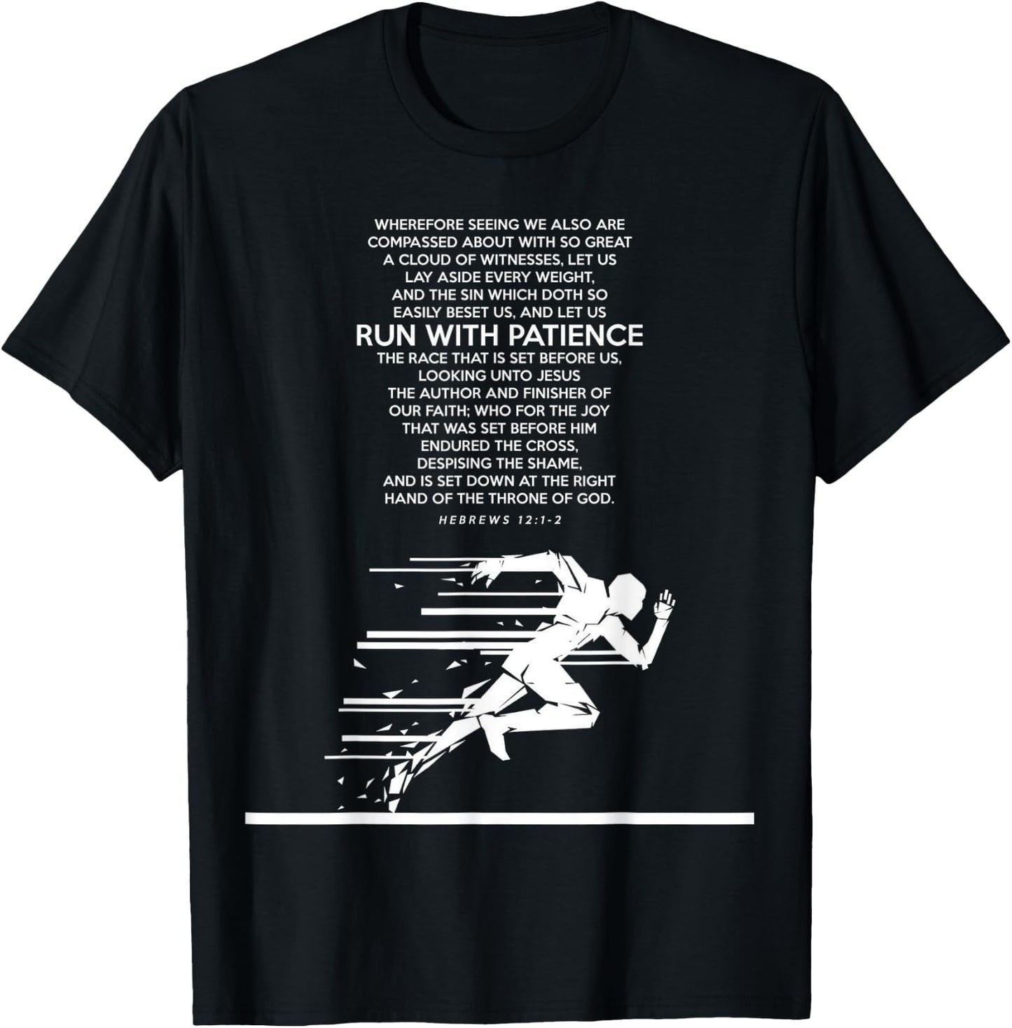 proverbs bible study Hebrews 12 1 2 T-Shirt - T-Shirt | Black