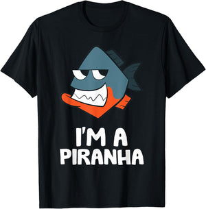 Funny Piranha Fish Gifts I'm A Piranha Kawaii Piranha Fish Drawing -Kids Black Small T-Shirt - T-Shirt | Black