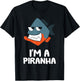 Funny Piranha Fish Gifts I'm A Piranha Kawaii Piranha Fish Drawing -Kids Black Small T-Shirt - T-Shirt | Black