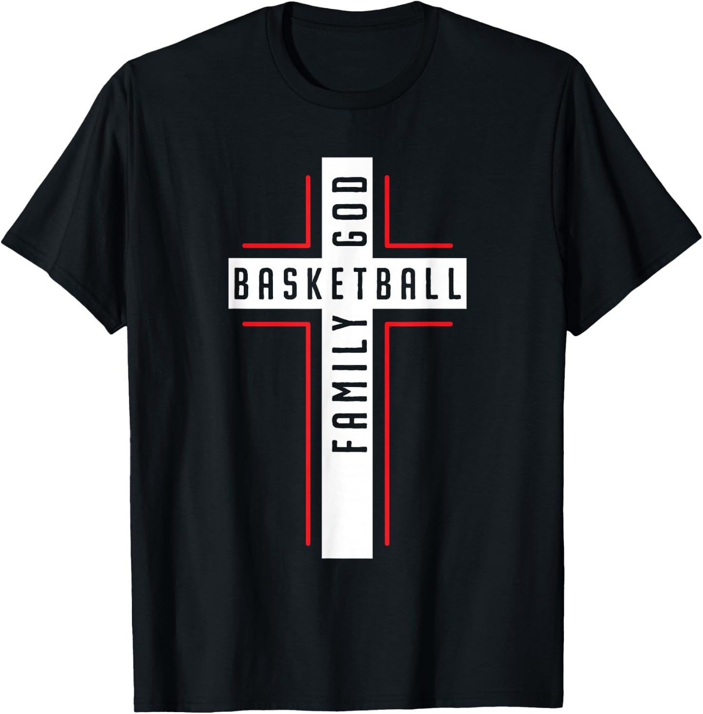 Basketball And Jesus Christ Christian Believer Hooper T-Shirt - T-Shirt | Black