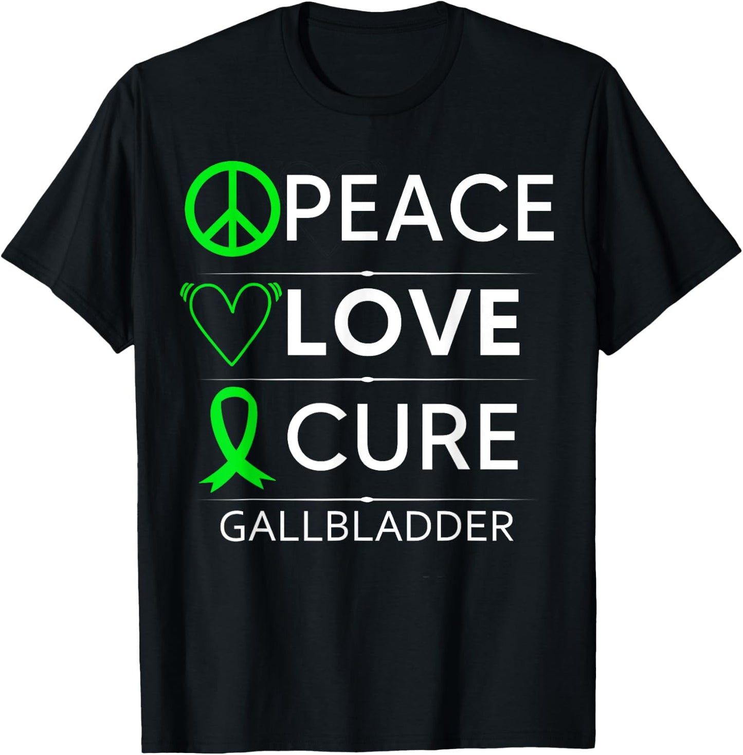 Gallbladder Awareness Gallstones Removal Green Ribbon T-Shirt - T-Shirt | Black