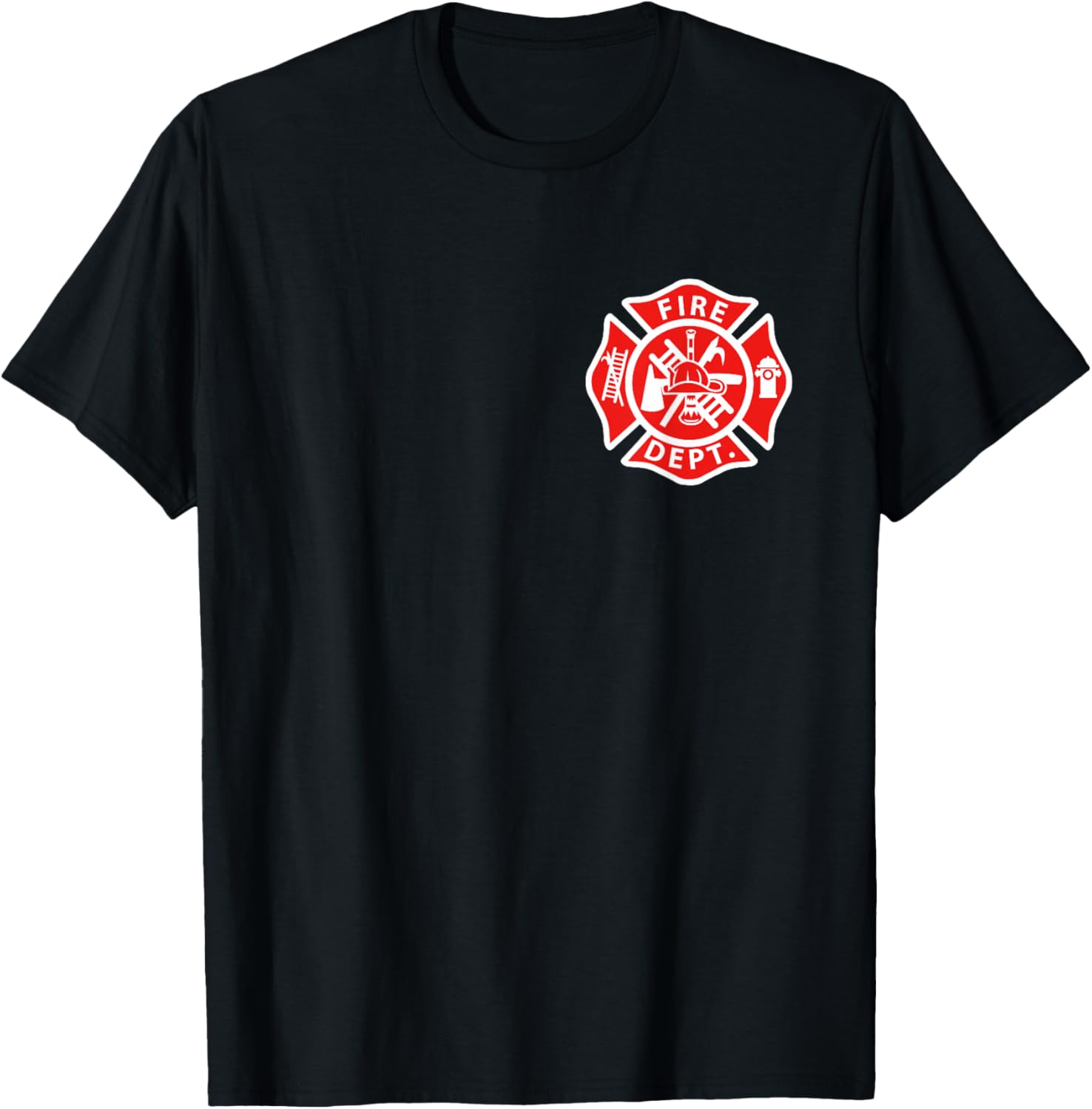 Fire Department Logo Uniform Fireman Symbol Firefighter Gear T-Shirt - T-Shirt | Black