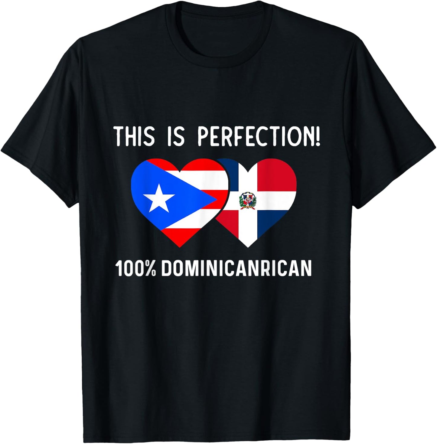 Half Puerto Rican Half Dominican Flag Boris Domis PR RD T-Shirt - T-Shirt | Black