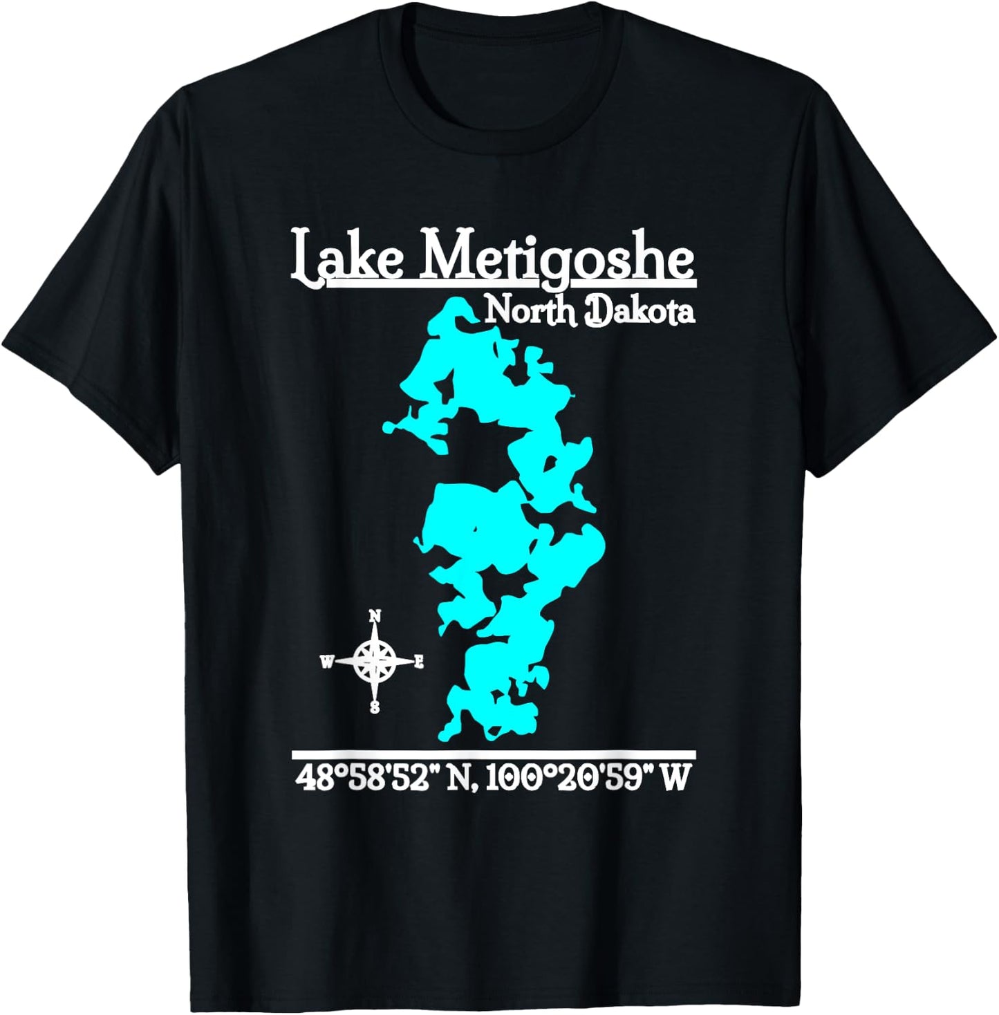 Lake Metigoshe, North Dakota T-Shirt - T-Shirt | Black