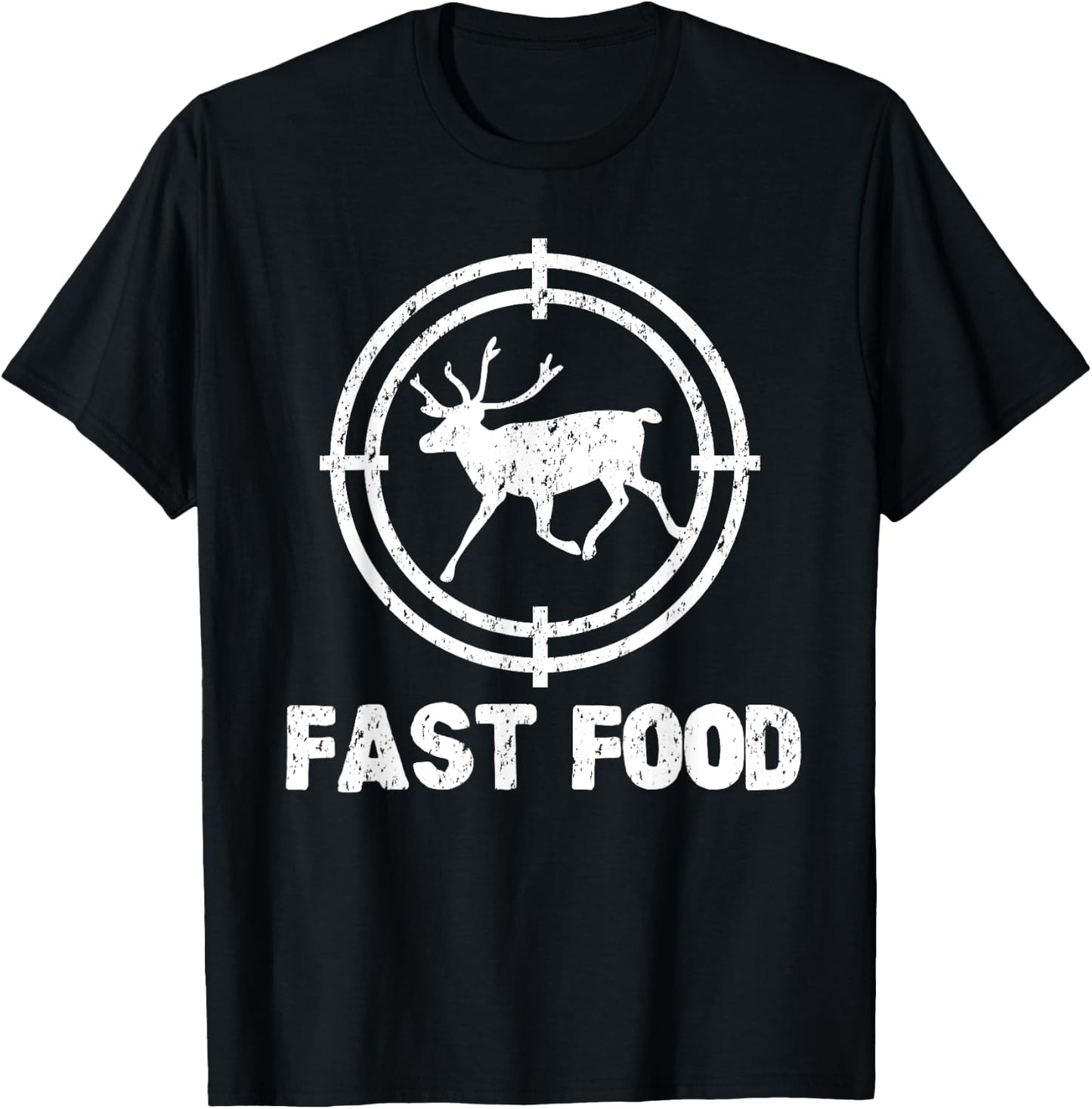 Funny Fast Food Deer Hunting Hunter Gift T-Shirt - T-Shirt | Black