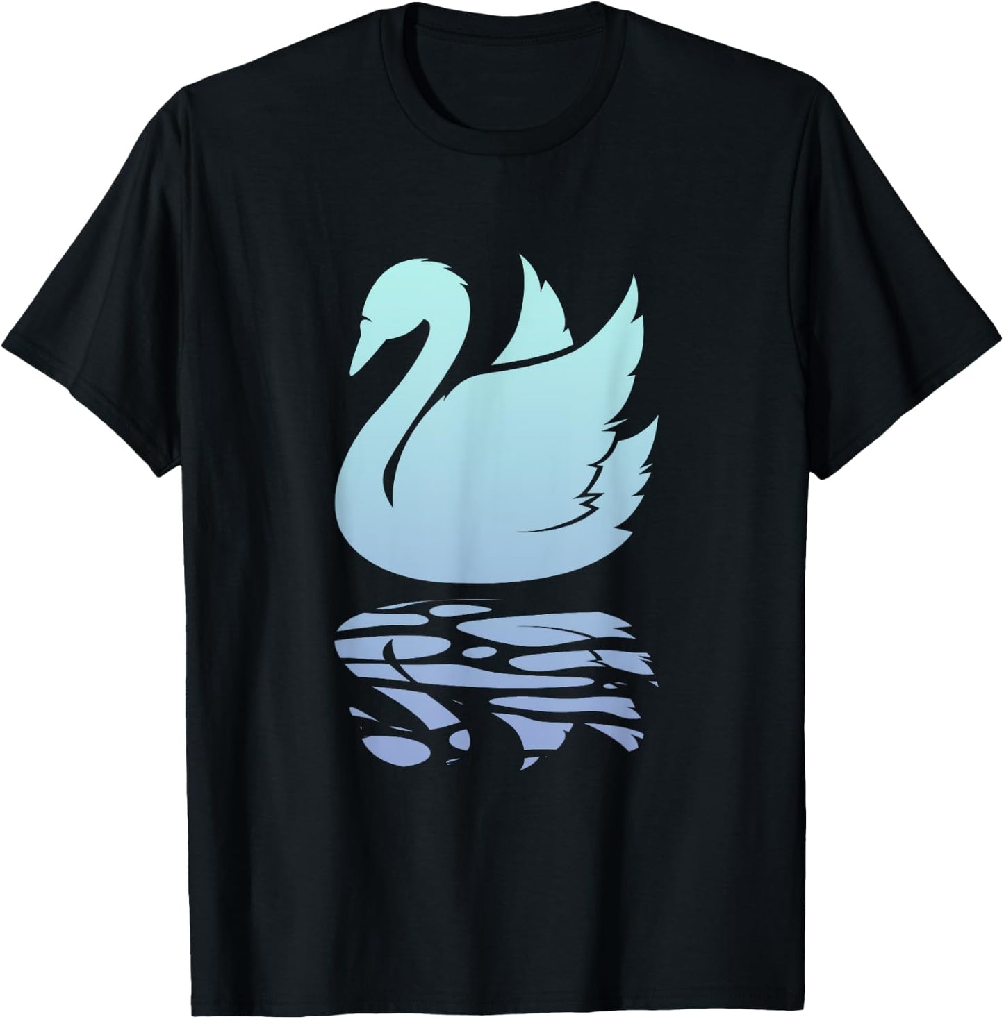 Beautiful Swan On Water | Swans Water Birds Lover T-Shirt - T-Shirt | Black