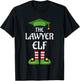 Lawyer Elf Family Matching Group Christmas T-Shirt - T-Shirt | Black