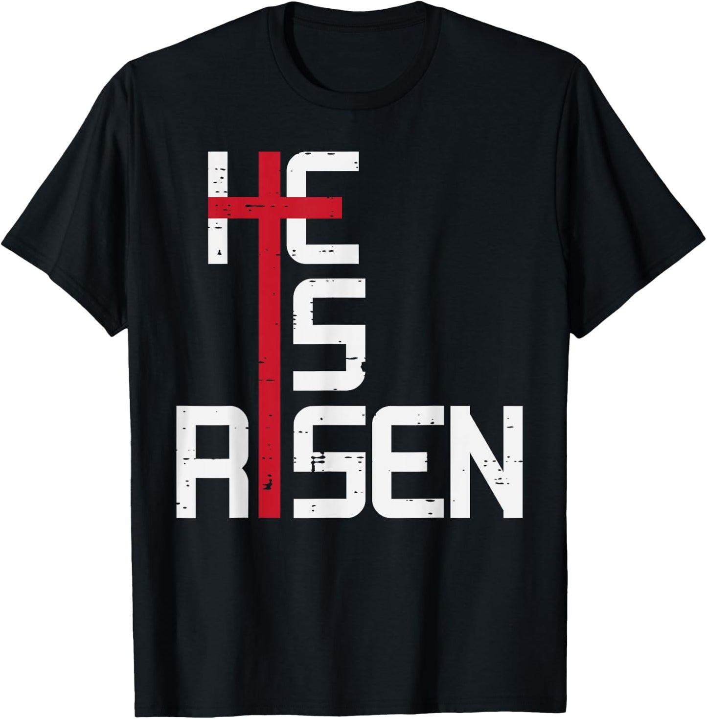 He Is Risen Cross Jesus Easter Christian Religious Men Teens T-Shirt - T-Shirt | Black