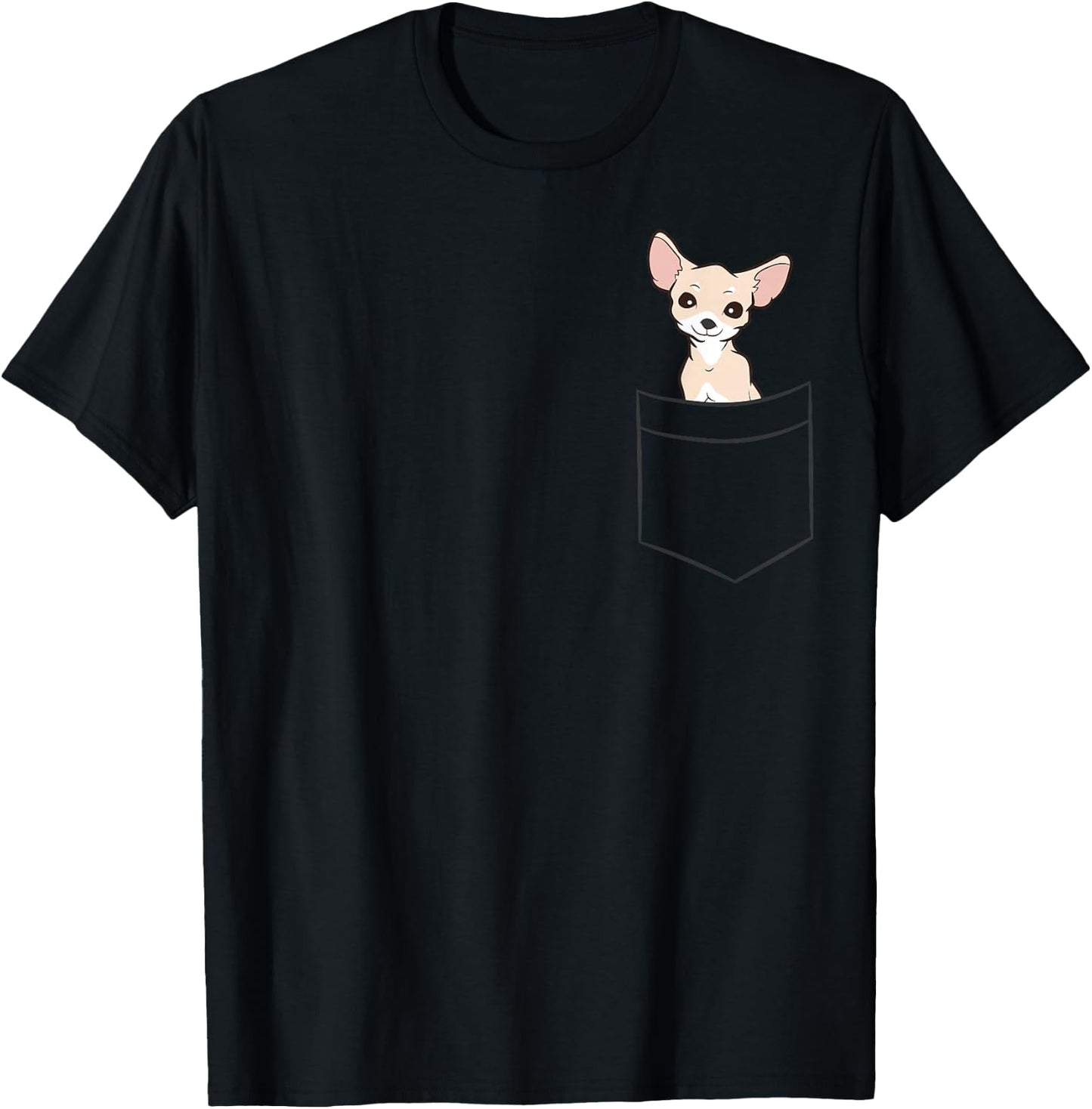 Chihuahua In a Pocket Cute Pocket Chihuahua Dog T-Shirt - T-Shirt | Black