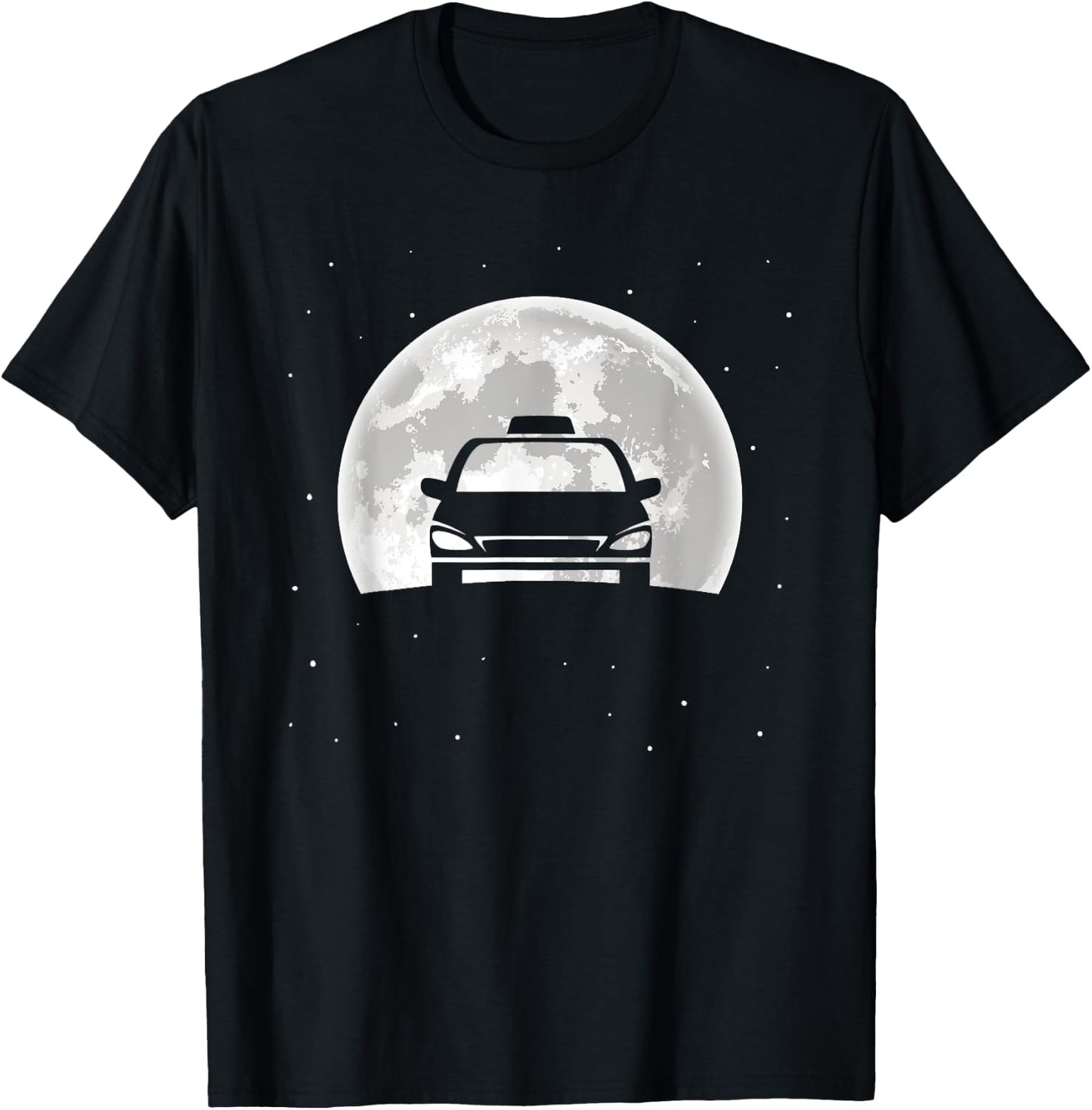 Taxi Driver Design - Moon Silhouette Taxi T-Shirt - T-Shirt | Black