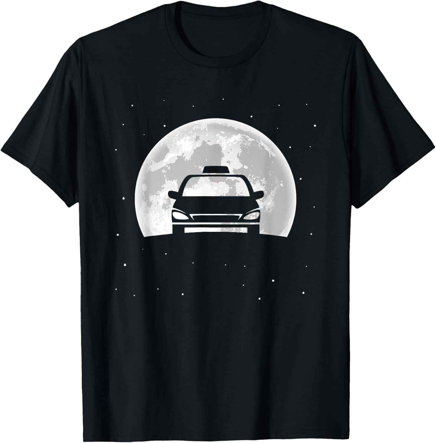 Taxi Driver Design - Moon Silhouette Taxi T-Shirt - T-Shirt | Black