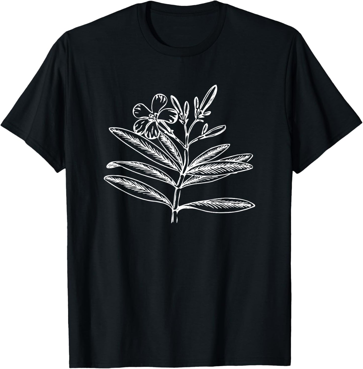 Oleander Flower Shrub Plant Botany T-Shirt - T-Shirt | Black