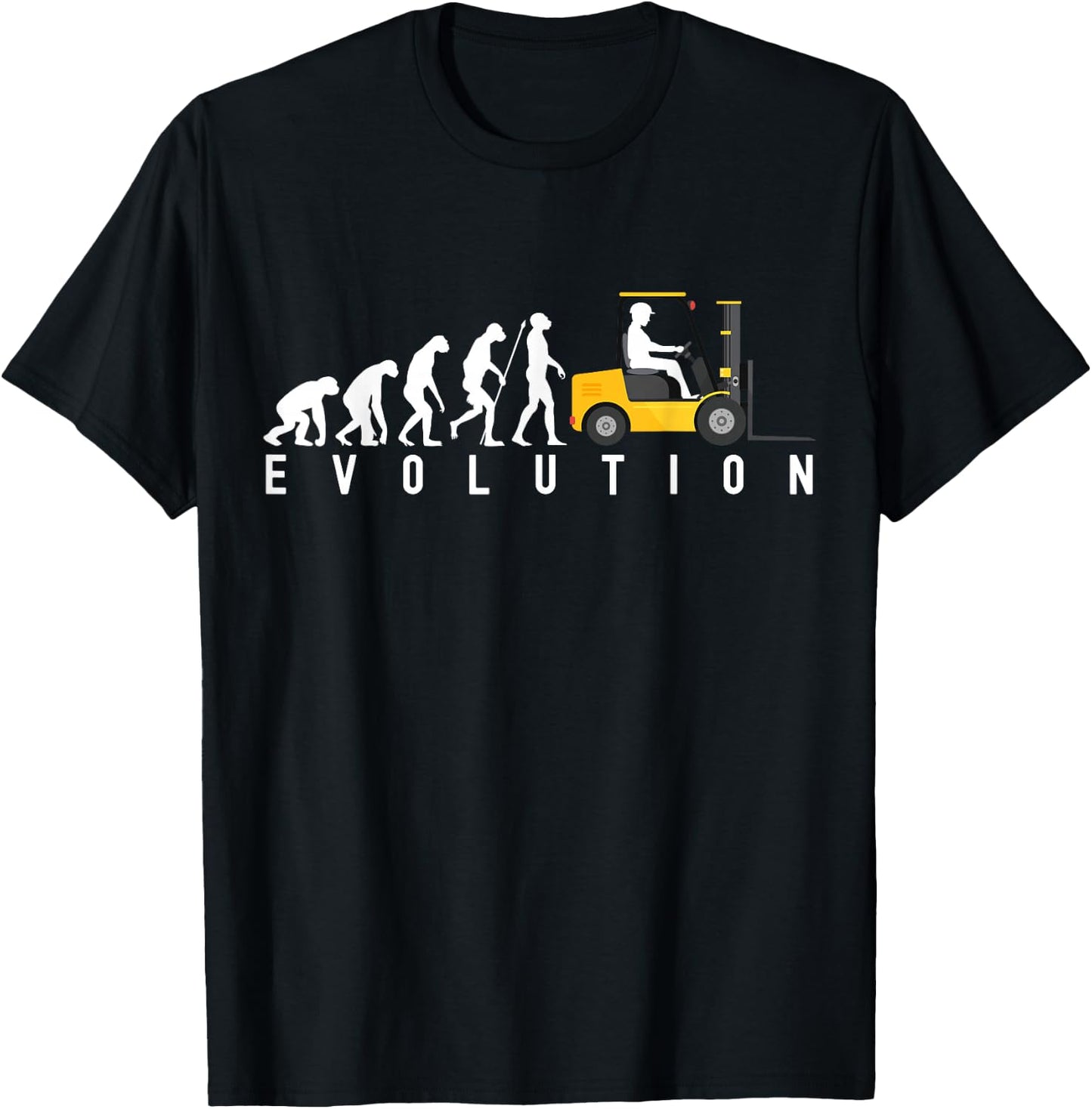 Forklift Driver Evolution Lagerist Funny Saying Gift T-Shirt - T-Shirt | Black