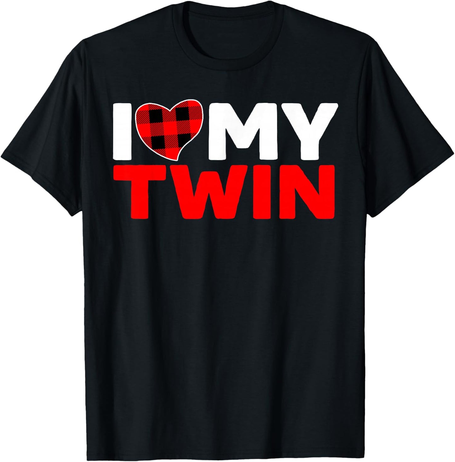 I Love My Twin Twins Sister Brother Matching T-Shirt - T-Shirt | Black