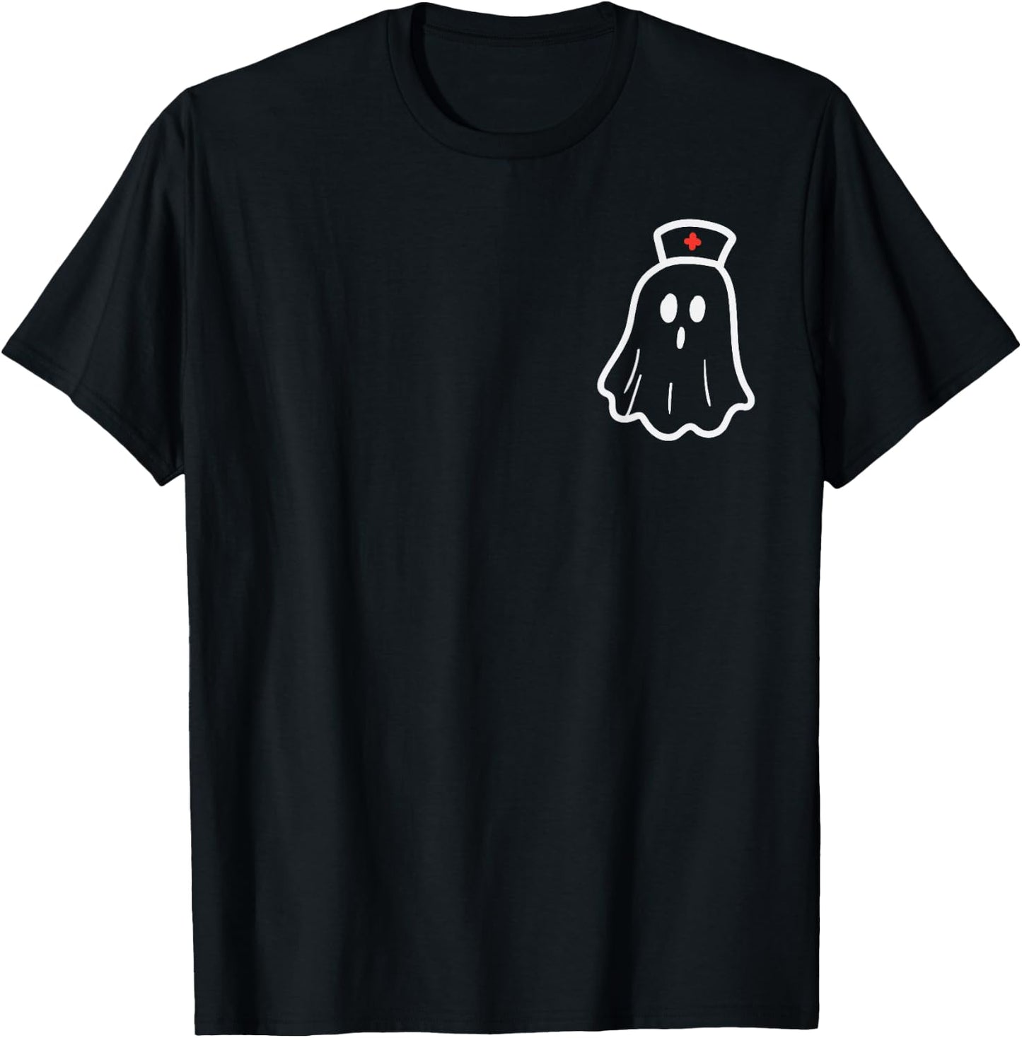 Ghost Nurse Halloween Costume Retro Fall Scrub Top Women T-Shirt - T-Shirt | Black