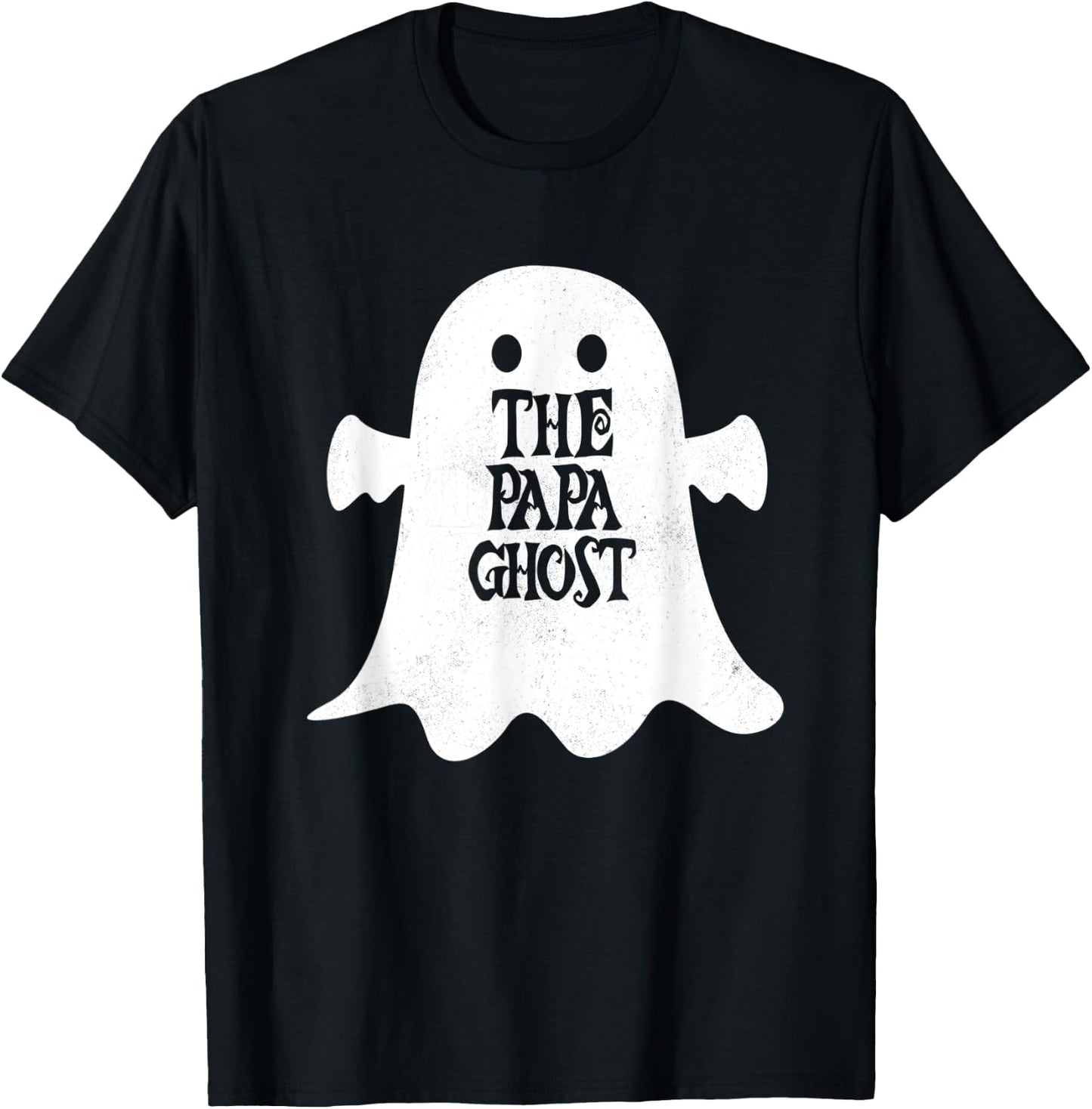 Papa Ghost Matching Family Group Halloween Party T-Shirt - T-Shirt | Black