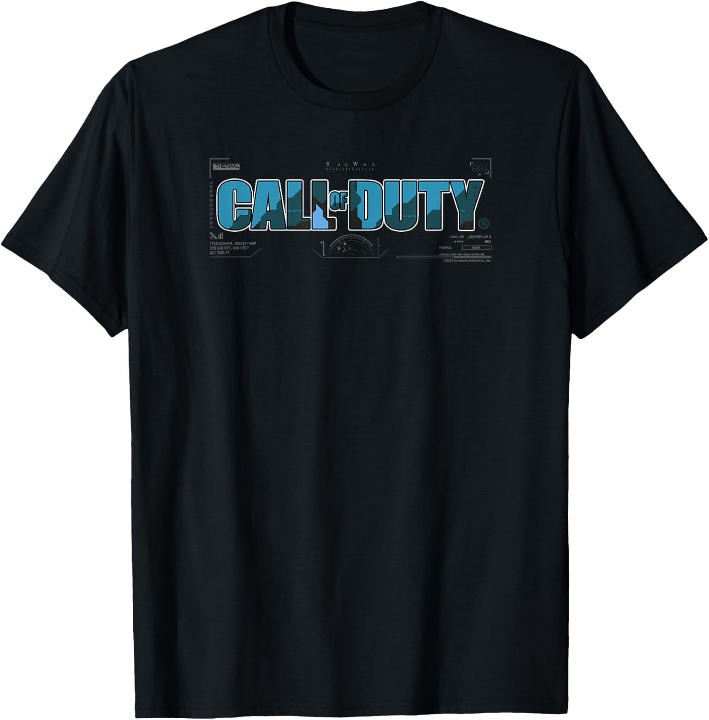 Call Of Duty Classic Game Logo Seen Through Visor V2 T-Shirt - T-Shirt | Black
