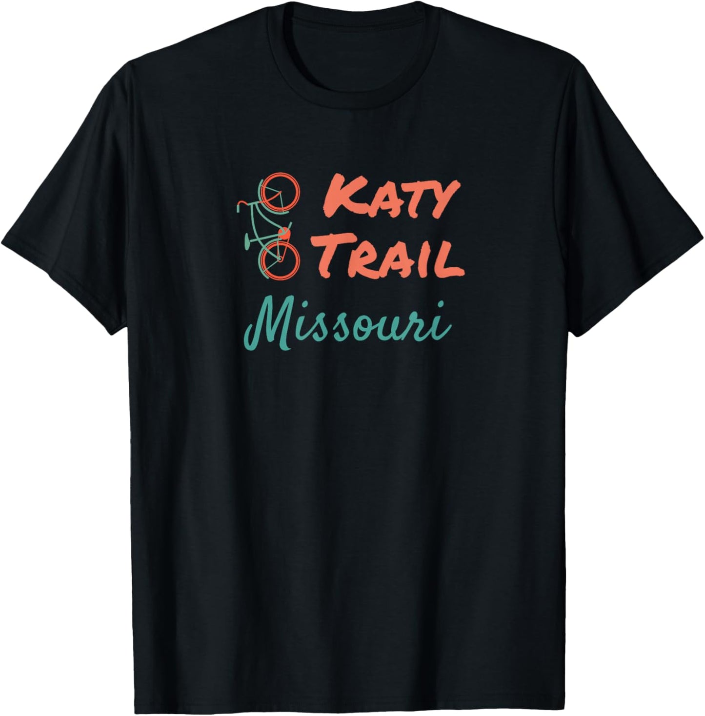 Katy Trail Missouri Orange Green Bike T-Shirt - T-Shirt | Black