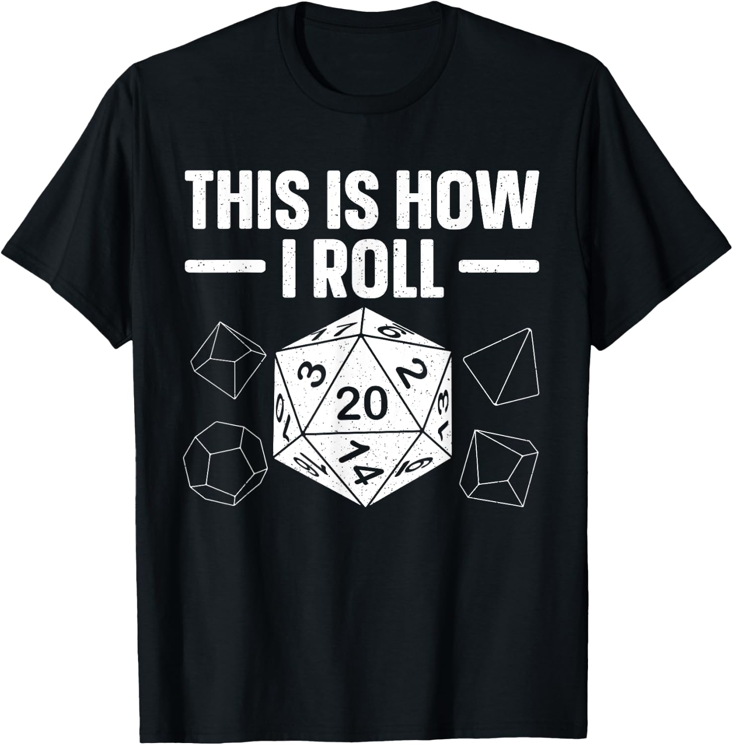 Funny Board Game Art Women Tabletop RPG D20 Dice T-Shirt - T-Shirt | Black