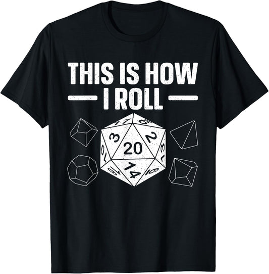 Funny Board Game Art Women Tabletop RPG D20 Dice T-Shirt - T-Shirt | Black