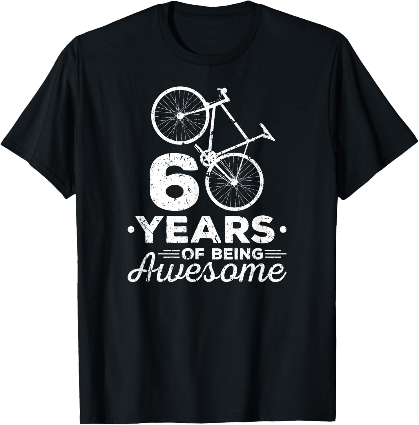 60 Years Of Being Awesome Road Bike Cycling Bicycle T-Shirt - T-Shirt | Black