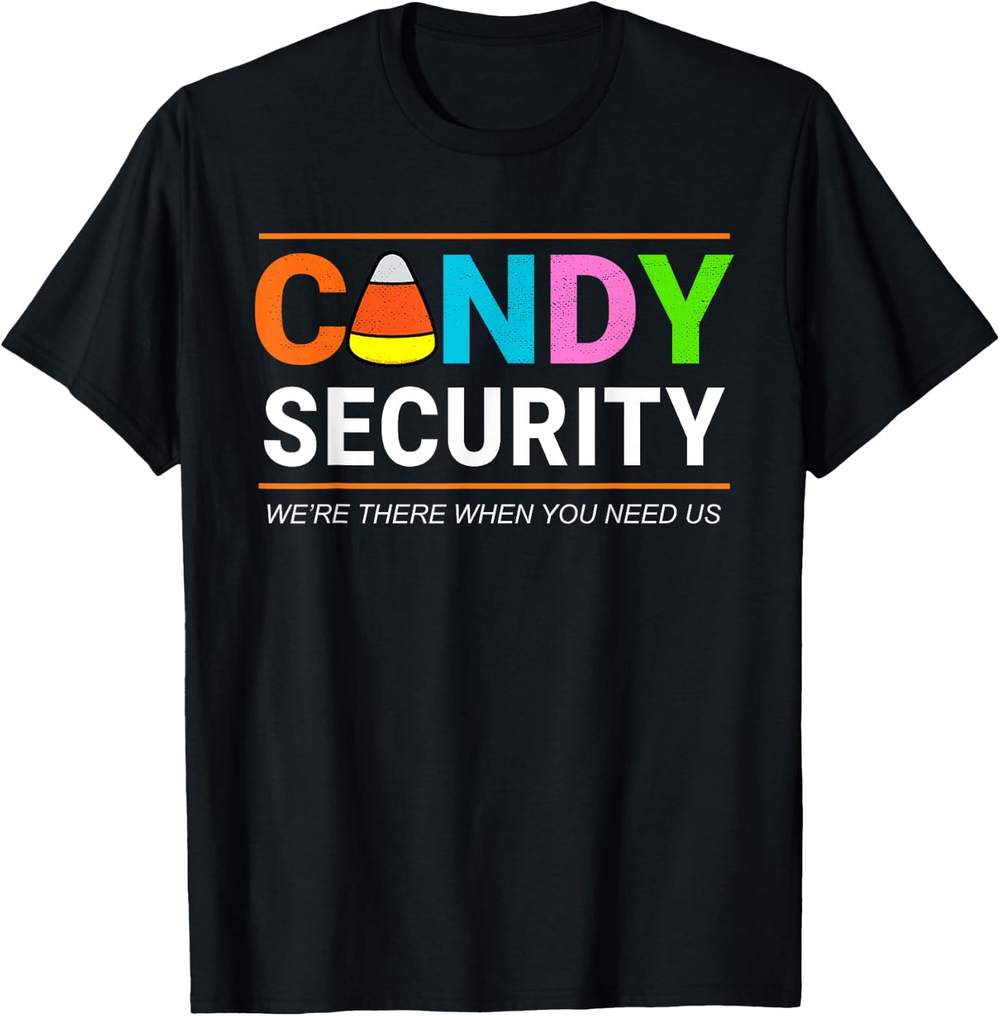 Halloween Candy Corn CANDY SECURITY Funny Halloween T-Shirt - T-Shirt | Black