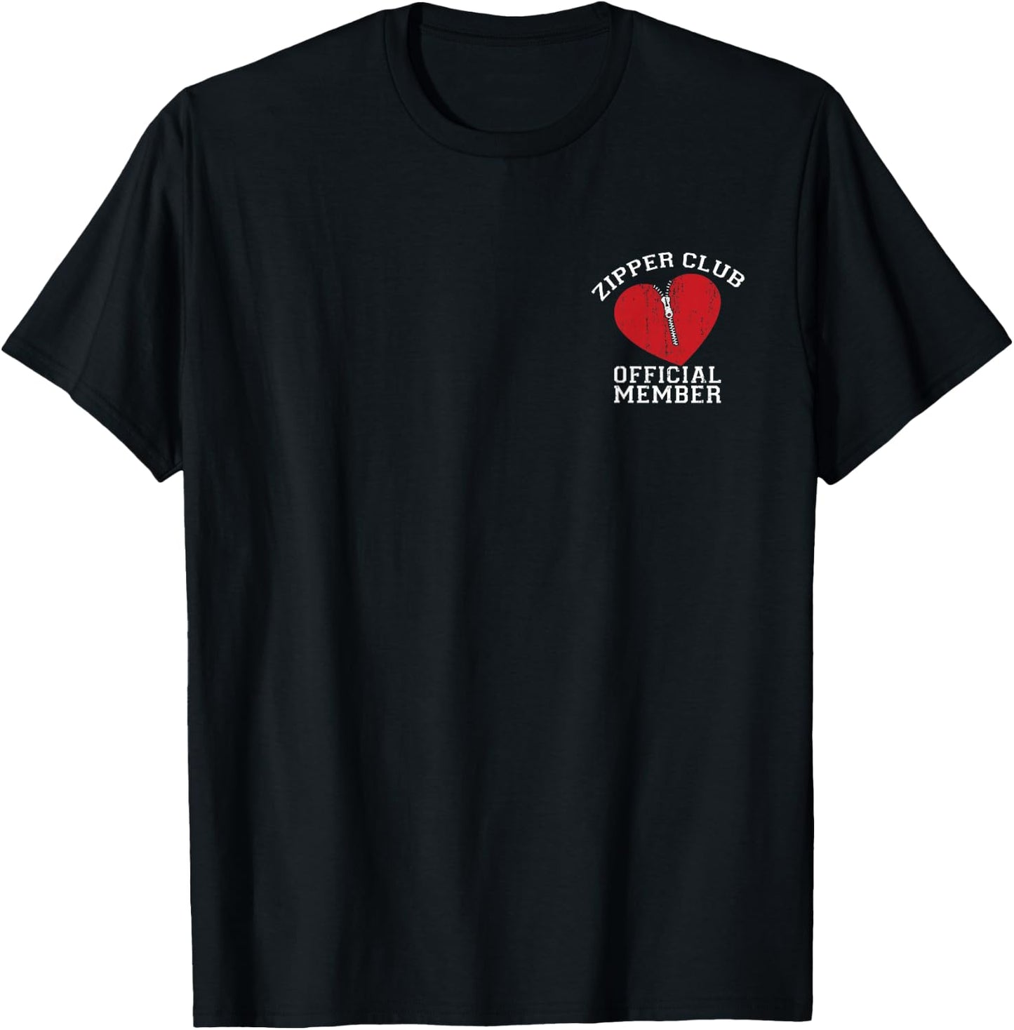 Zipper Club Open Heart Surgery Recovery Novelty T-Shirt - T-Shirt | Black