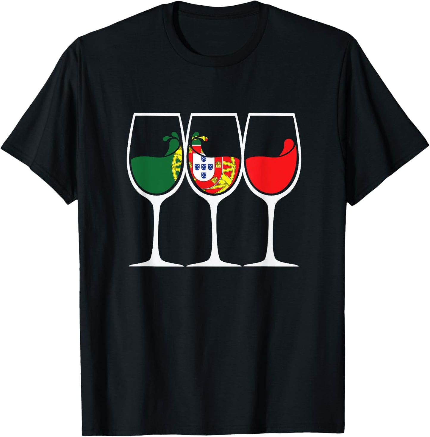 Portugal Wine Glass Portugese roots T-Shirt - T-Shirt | Black