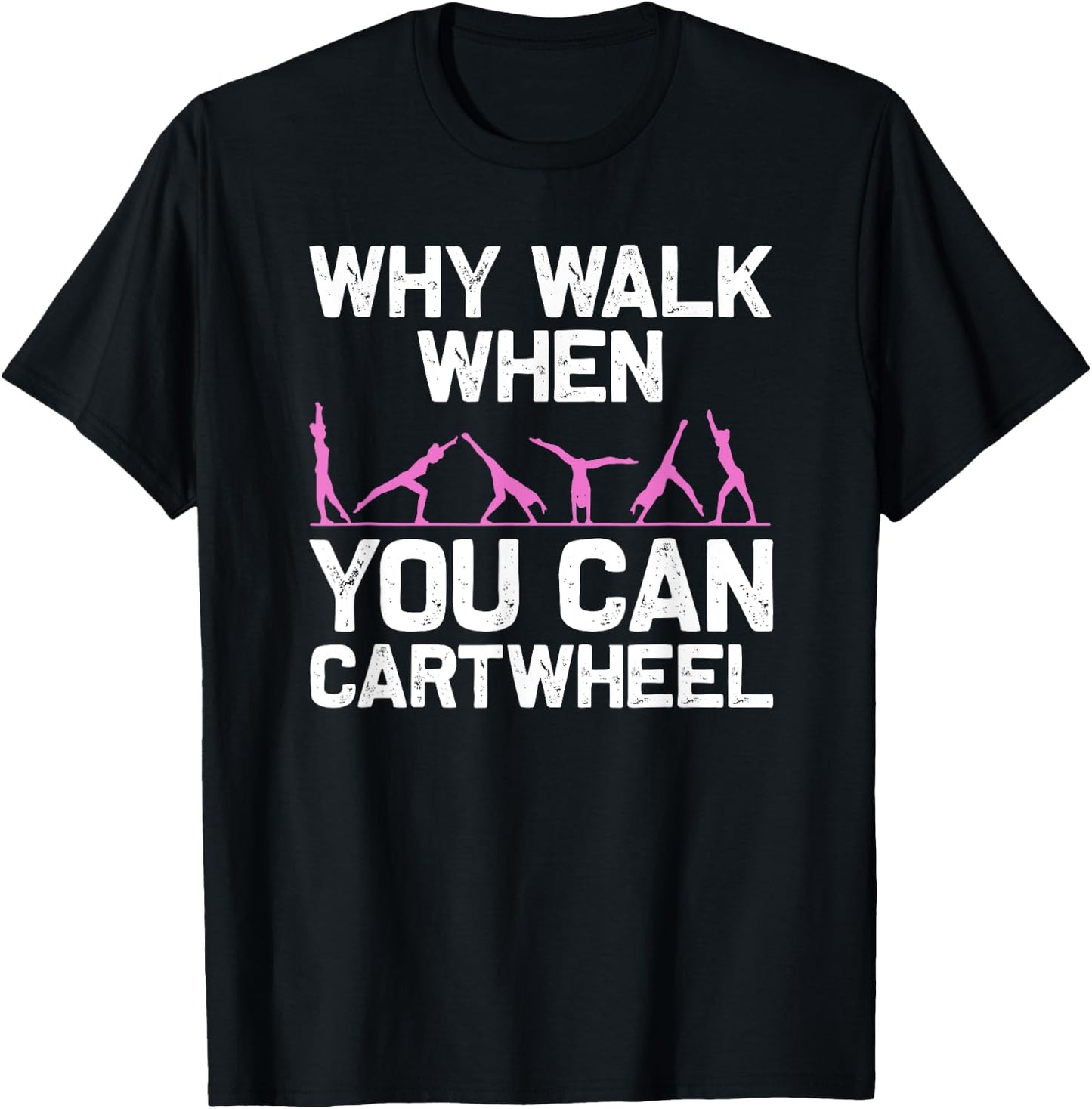 Funny Gymnastics Gymnast Gift Girls Women Cool Cartwheel T-Shirt - T-Shirt | Black