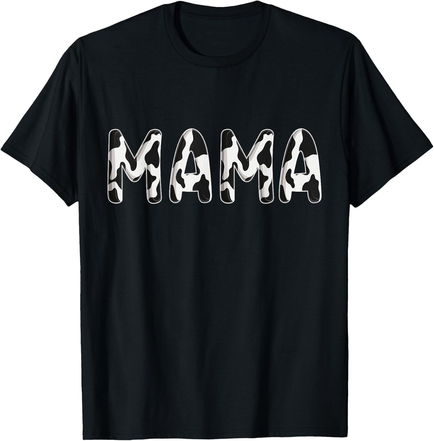 Cow Mama Birthday Family Matching Mothers Day Boy Girl Farm T-Shirt - T-Shirt | Black