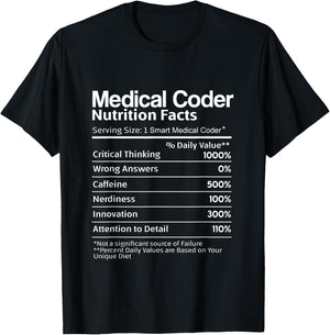 Medical Coder Nutritional List Funny Medical Coding Gifts T-Shirt - T-Shirt | Black