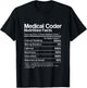 Medical Coder Nutritional List Funny Medical Coding Gifts T-Shirt - T-Shirt | Black