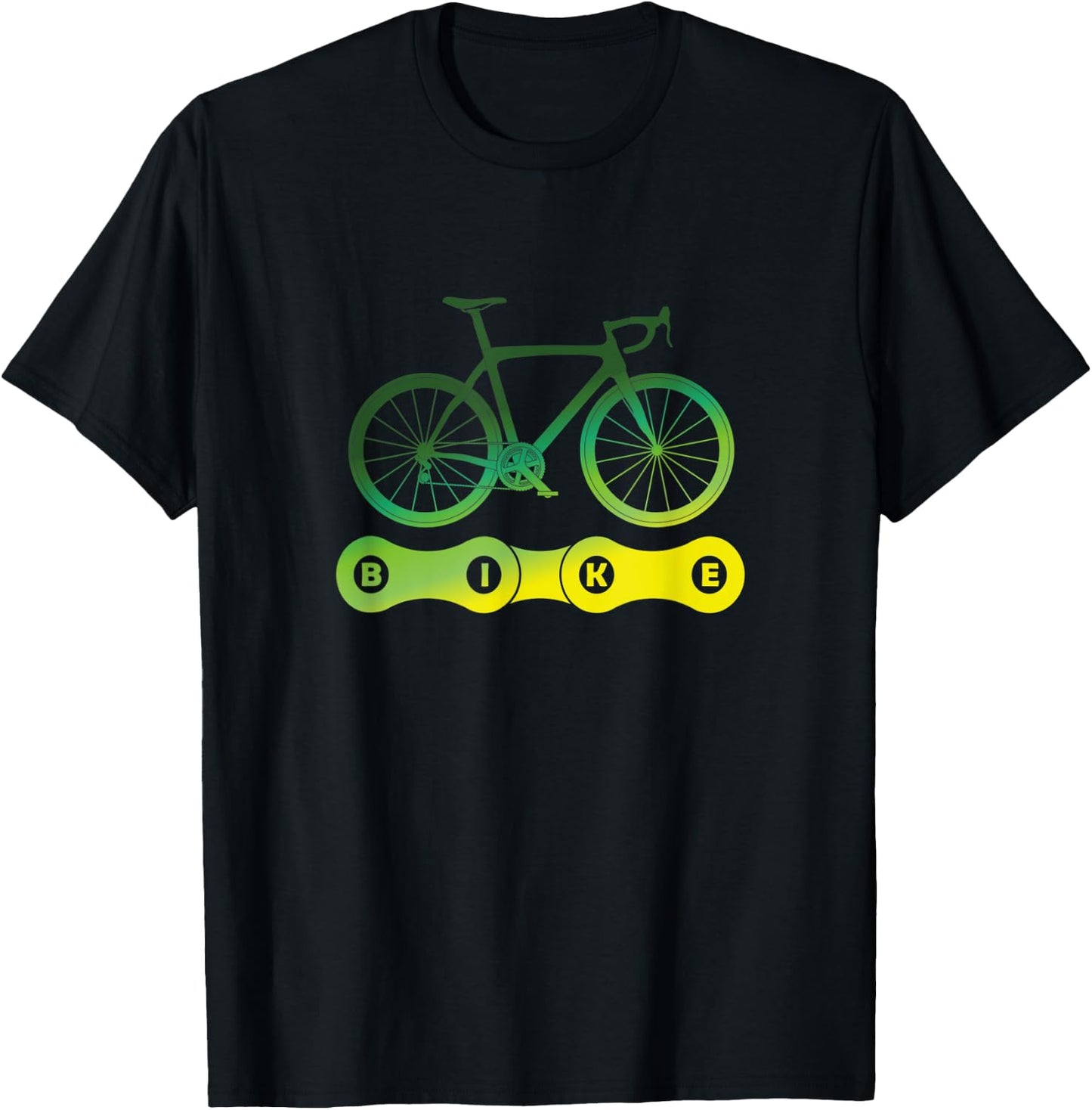 Bike And Chain Road Bike Cycling T-Shirt - T-Shirt | Black